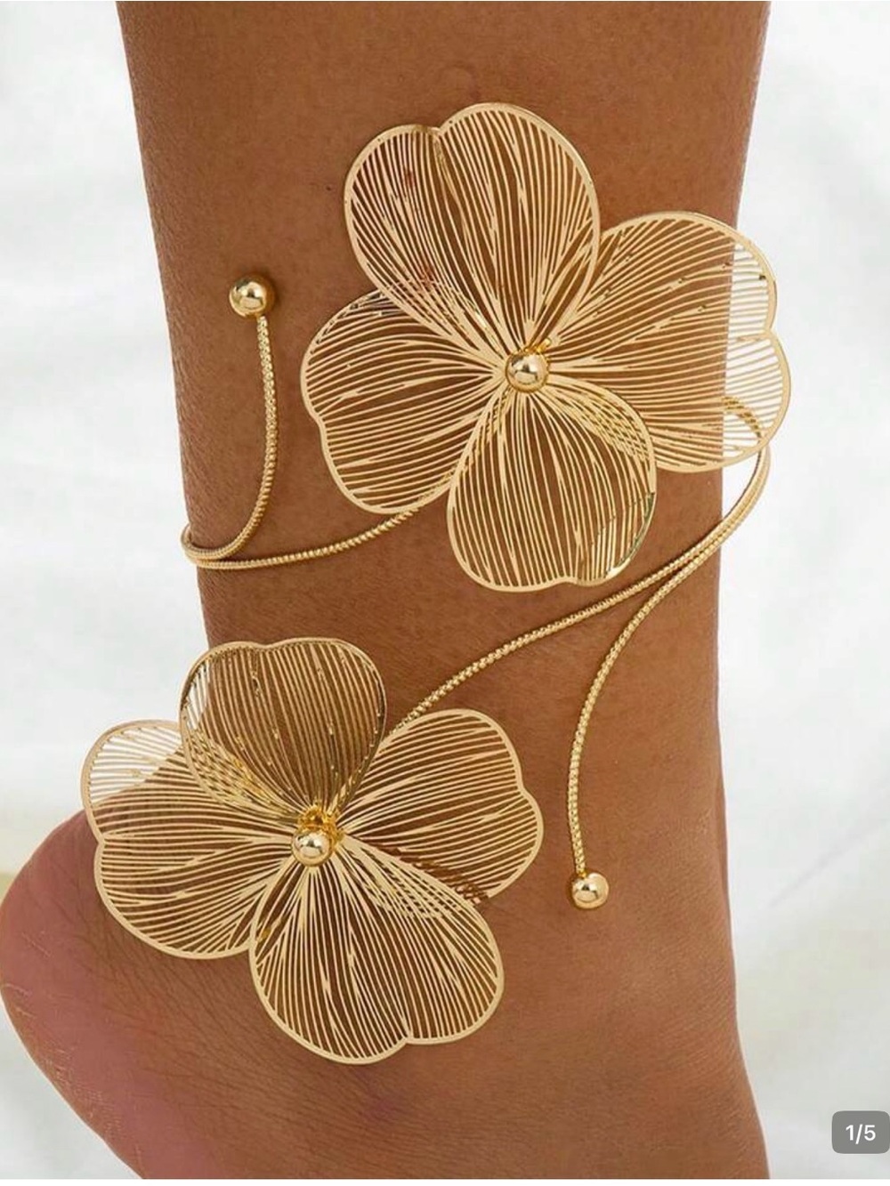 Gold Floral Wrap Anklet - Women Accessories